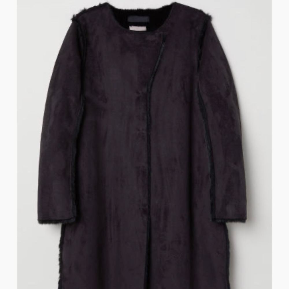 H&M Faux Suede and Fur Coat